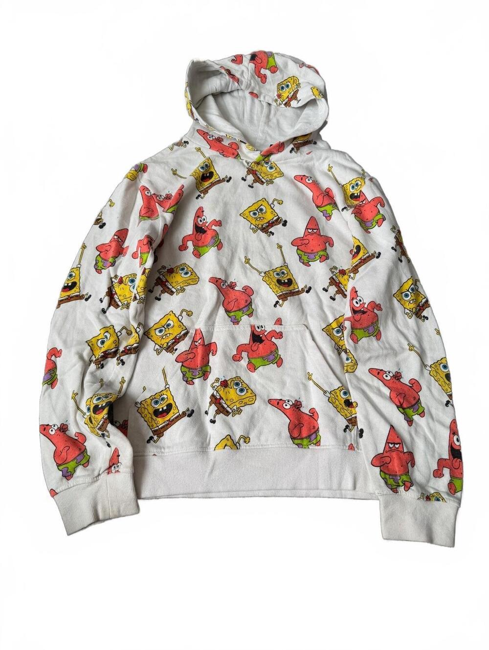 Nickelodeon SpongeBob Patrick All Over Print White Hoodie XS